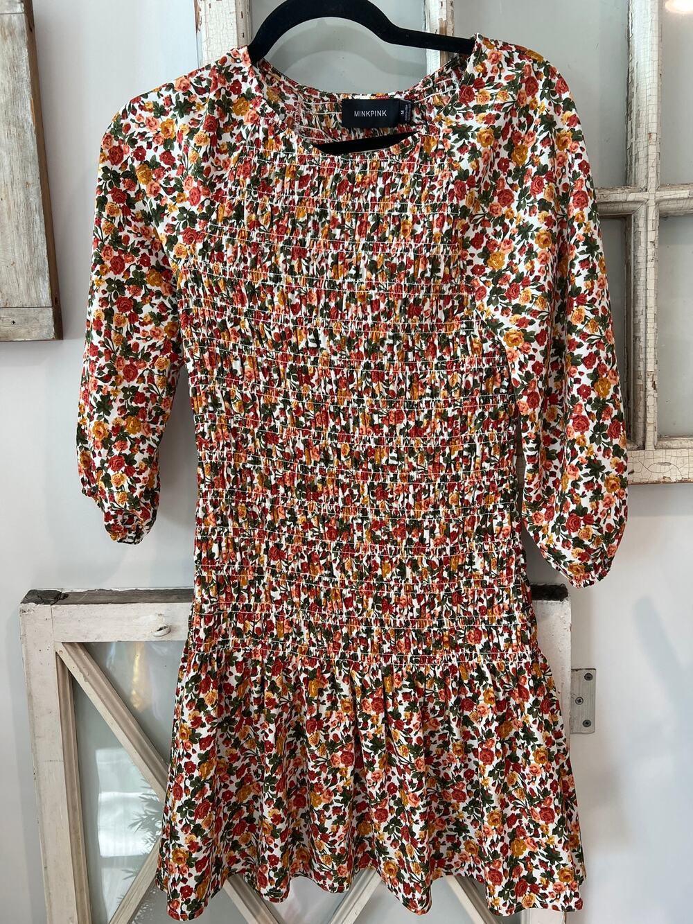 NWT Minkpink smocked mini dress size medium